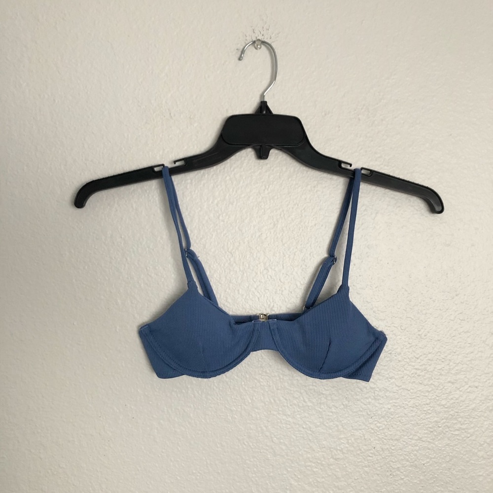 Navy blue underwire bikini top